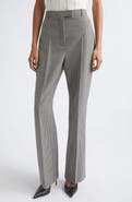 McQueen High Waist Plaid Wool Straight Leg Pants