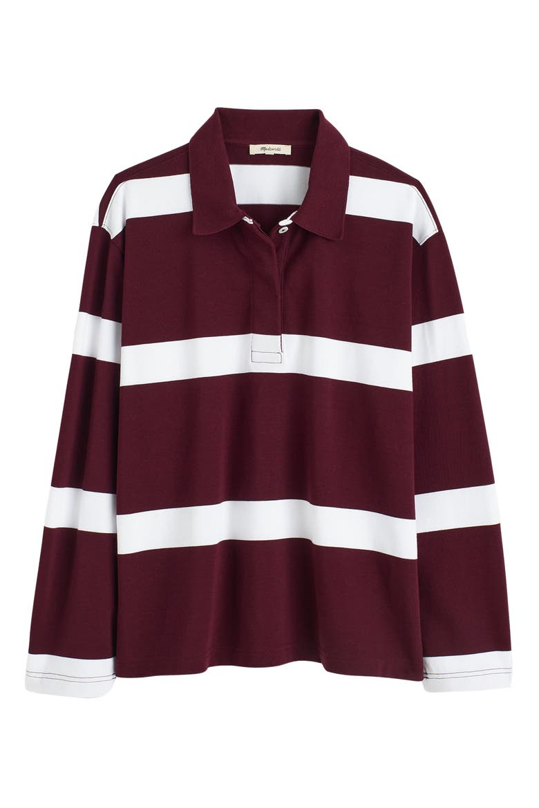 Rugby Polo Shirt, Alternate, color, OVERSIZED RUGBY STRIPE DK POM