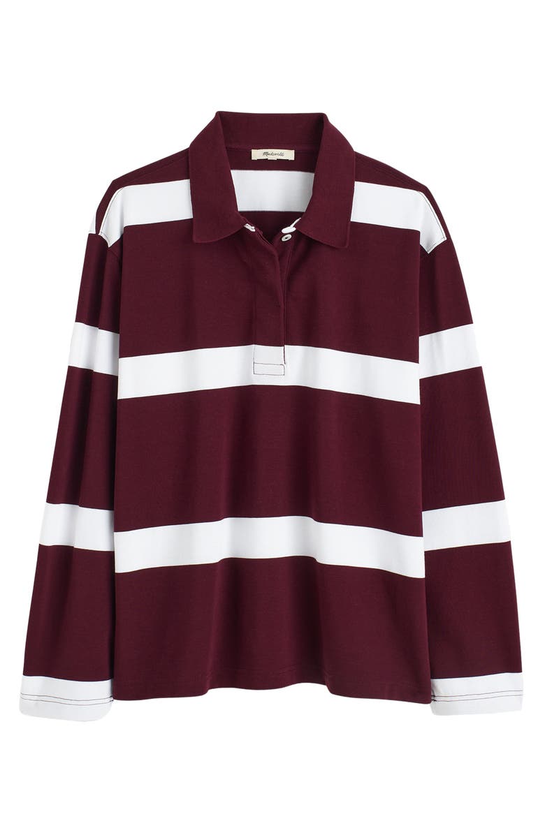 Madewell Rugby Polo Shirt, Alternate, color, Oversized Rugby Stripe Dk Pom