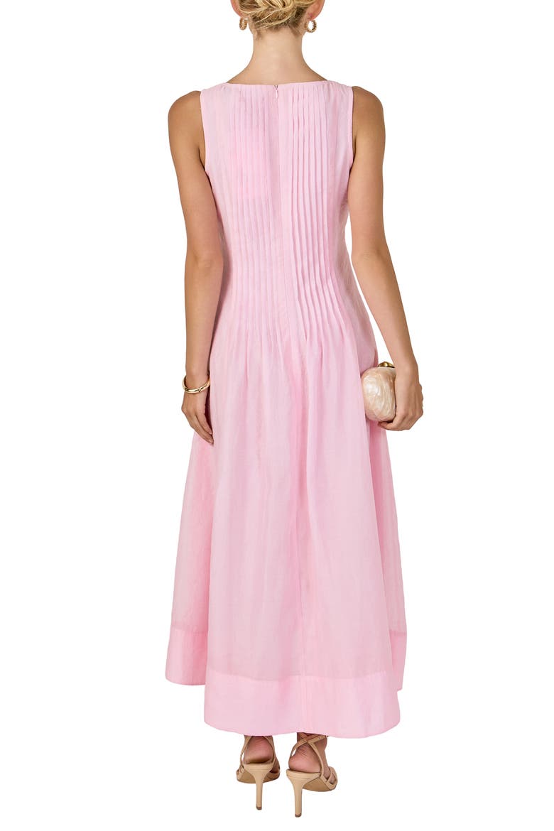 Pleat Bodice Sleeveless Dress, Alternate, color, PINK
