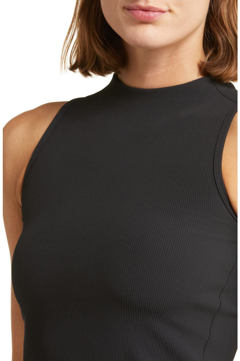 Contour Rib Mock Neck Tank, Alternate, color, VERY BLACK