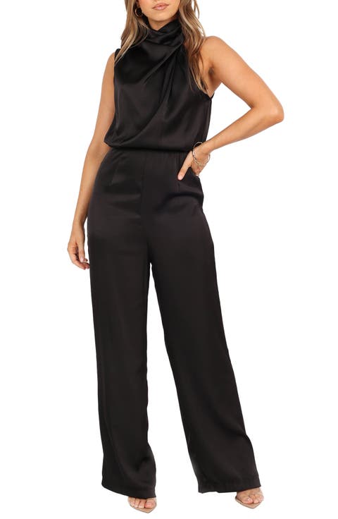 Savannah One-Shoulder Satin Jumpsuit