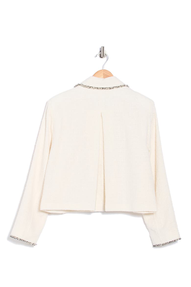Frayed Cotton Blend Shirt Jacket, Alternate, color, NATURAL