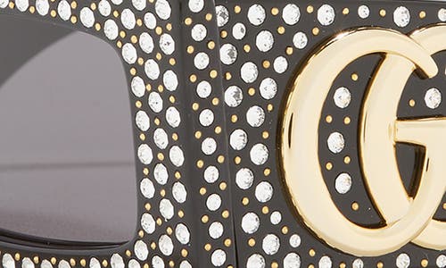 Gucci 53mm Special Edition Rectangular Sunglasses In Black Black Grey