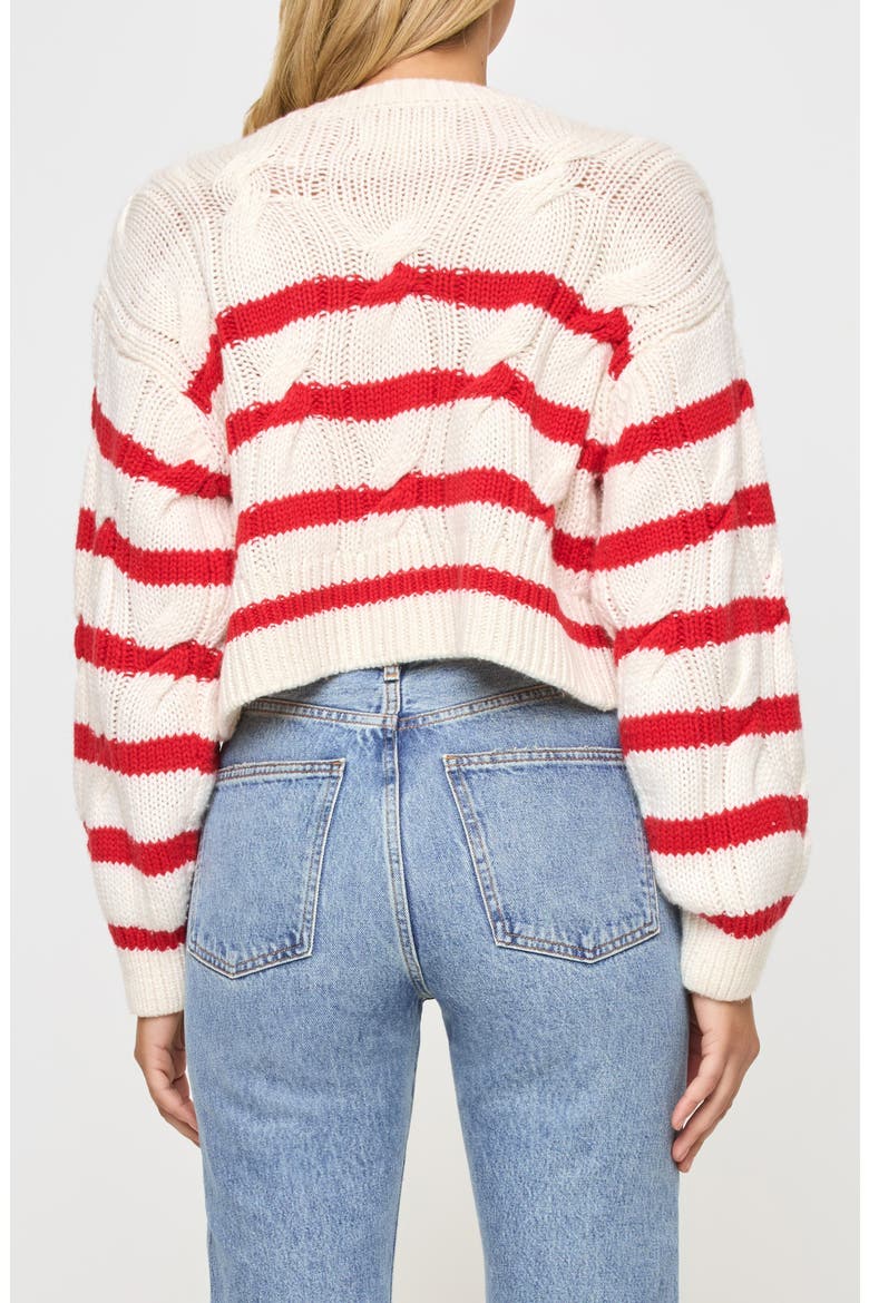 Kensley Cable Knit Cropped Sweater, Alternate, color, CREAM/ FLAME