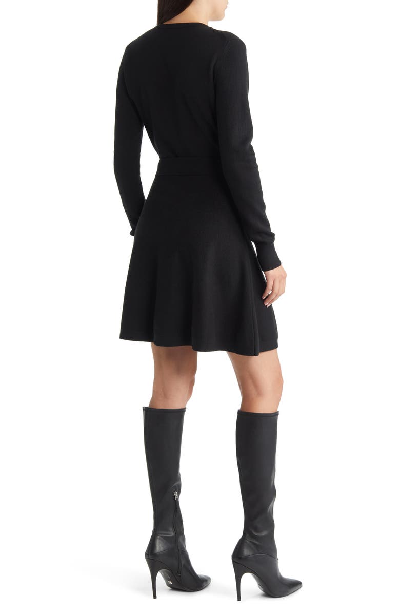 French Connection Long Sleeve Faux Wrap Sweater Dress, Alternate, color, 