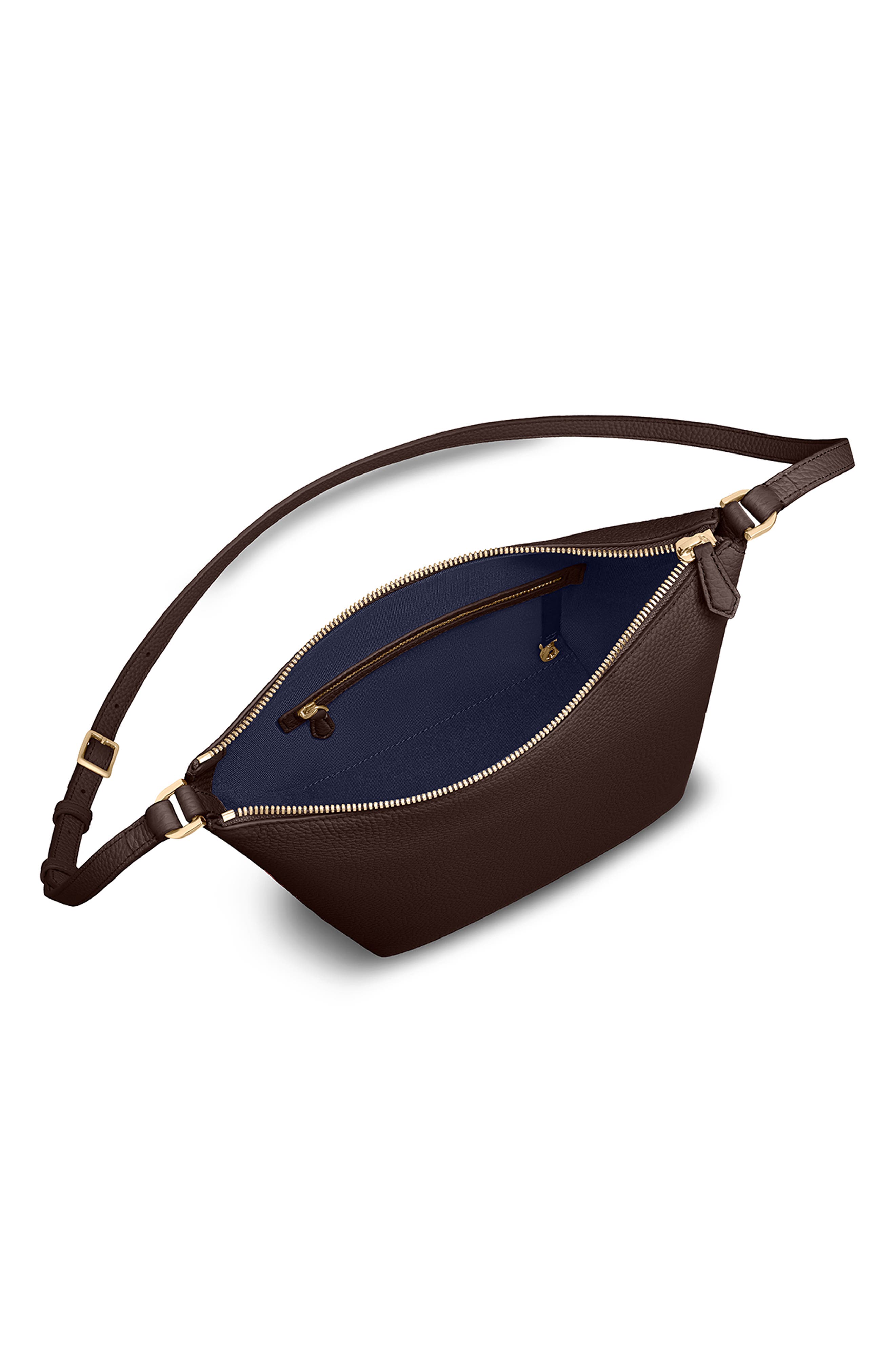 The Zipped Bucket Bag, Alternate, color, Espresso Brown