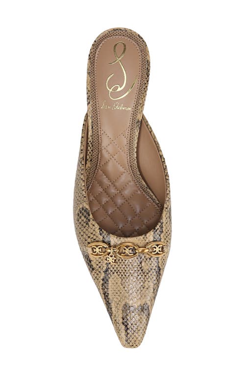 Sam Edelman Brynne Kitten Heel Mule Golden Tan Leather