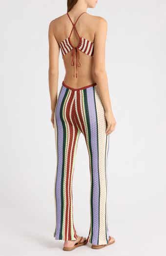 Roman Stripe Leave Cover-Up Dress