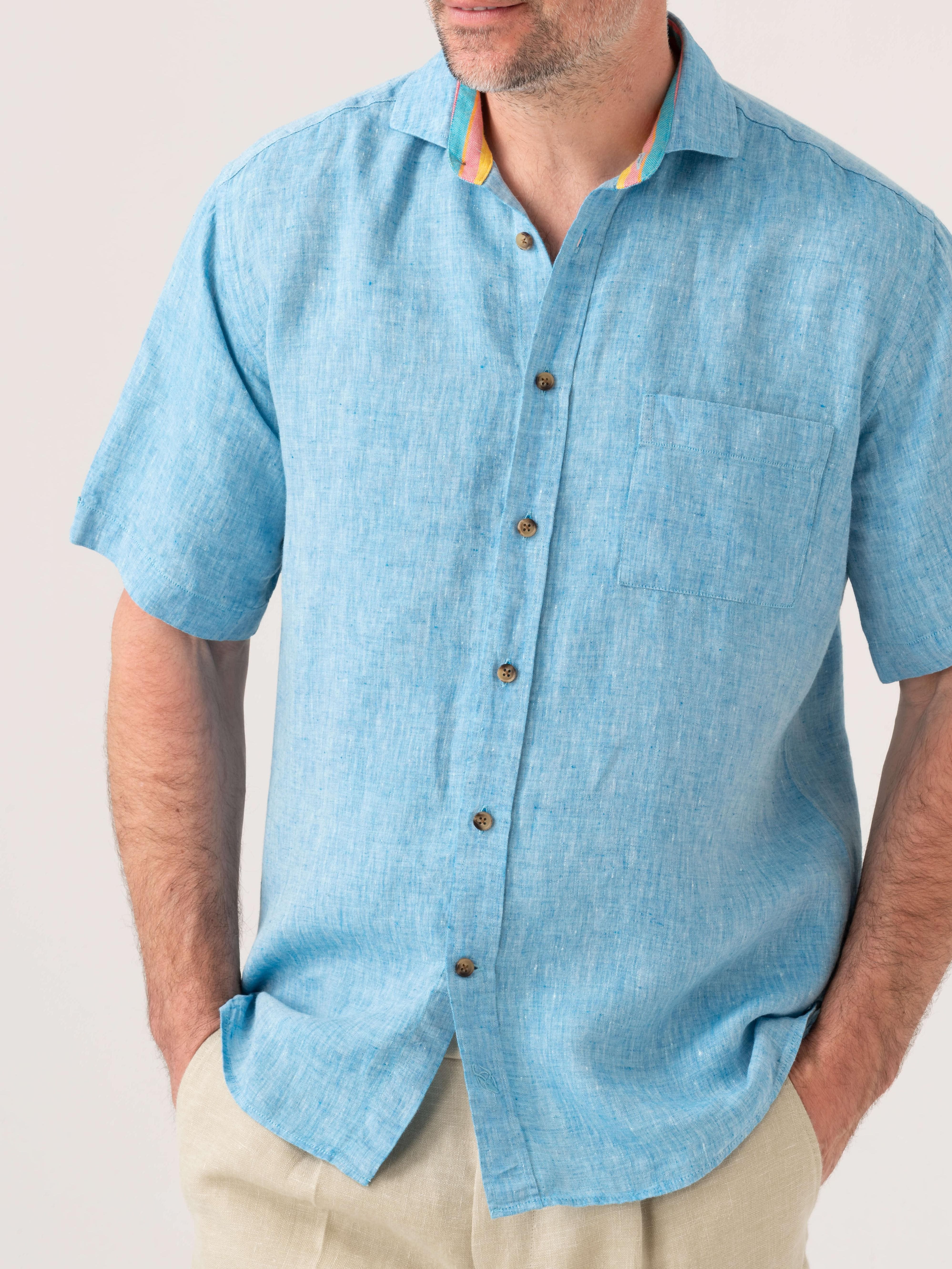Short Sleeve Linen Shirt - image 3