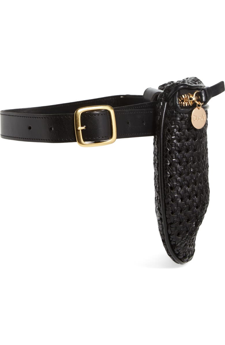 Clare V. Woven Leather Belt Bag, Alternate, color,