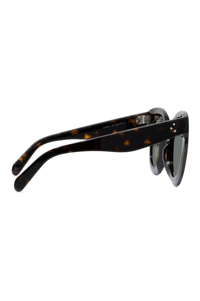 Bold 3 Dots 47mm Cat Eye Sunglasses, Alternate, color, DARK HAVANA/ GREEN