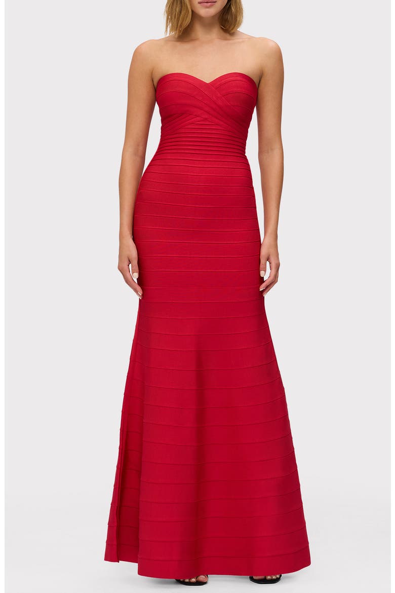 The Sara Strapless Mermaid Gown, Main, color, LIPSTICK RED