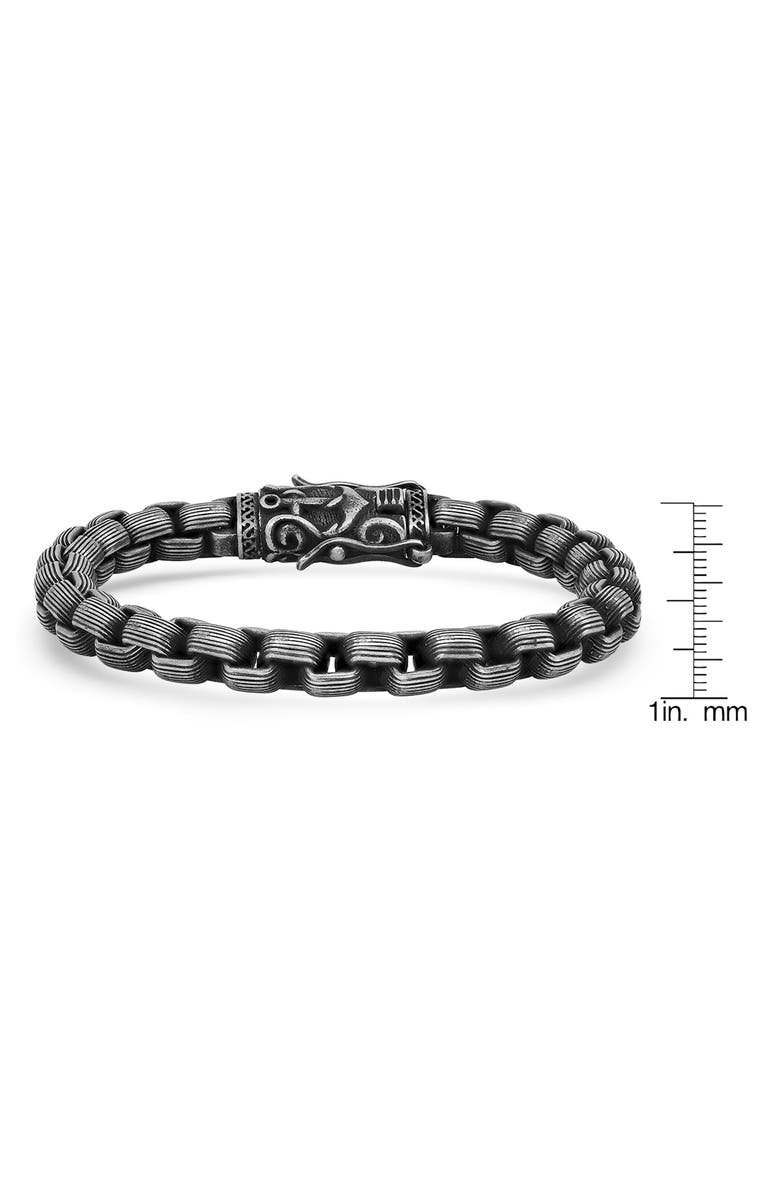 STEELTIME Men's Oxidized Stainless Steel Chain Bracelet, Alternate, color, Metallic