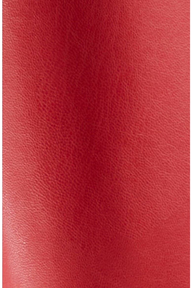 Holly Ruffle Faux Leather Jacket, Alternate, color, ROSEWOOD