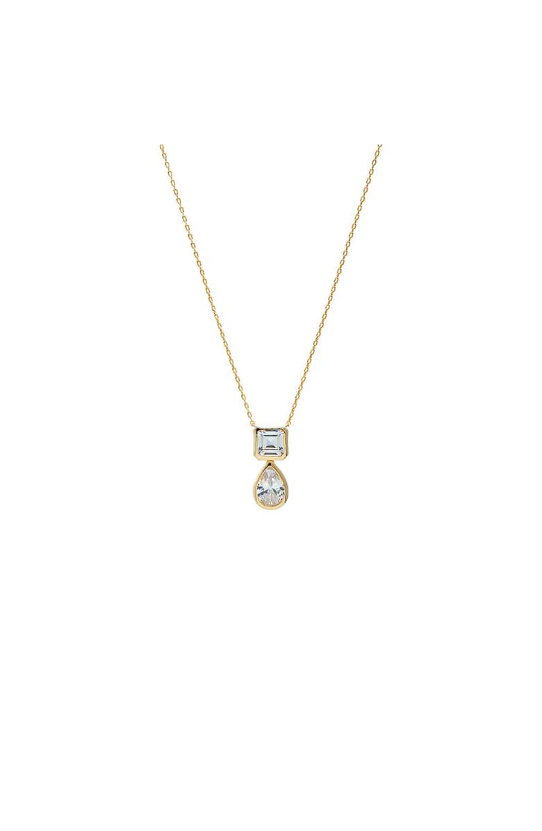 BY ADINA EDEN Mixed Cut CZ Drop Necklace, Main, color, Gold