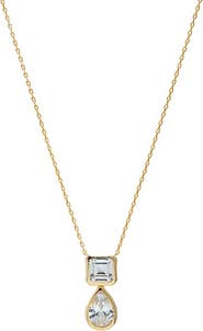BY ADINA EDEN Mixed Cut CZ Drop Necklace