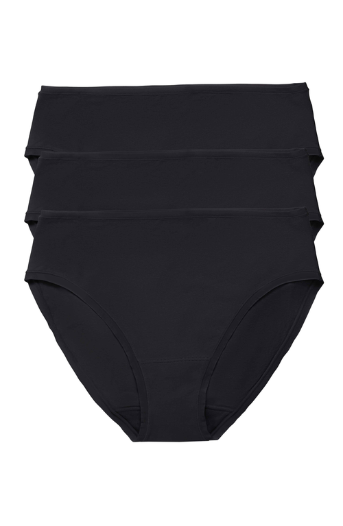 Natori Bliss Bare Cotton Hipster 3-pack In Black