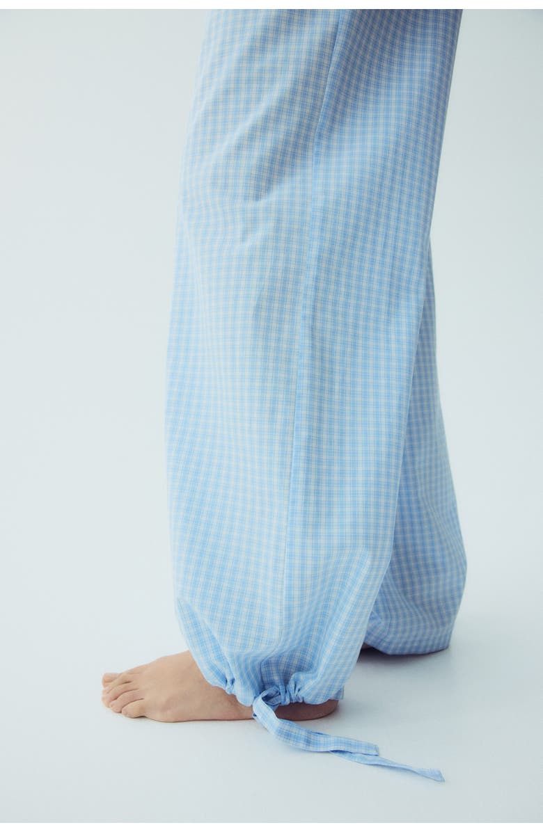 H&M Cotton Pyjama Bottoms, Alternate, color, Light Blue/Checked