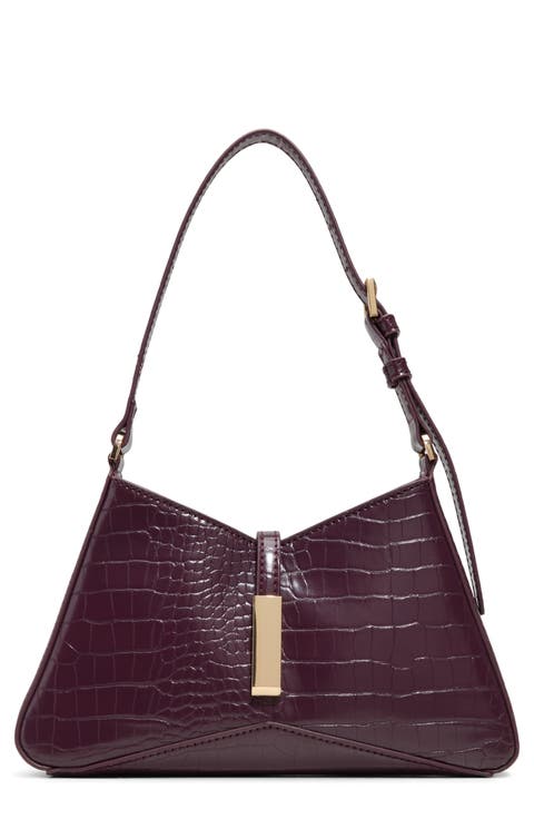 Julietta Croc Embossed Faux Leather Shoulder Bag