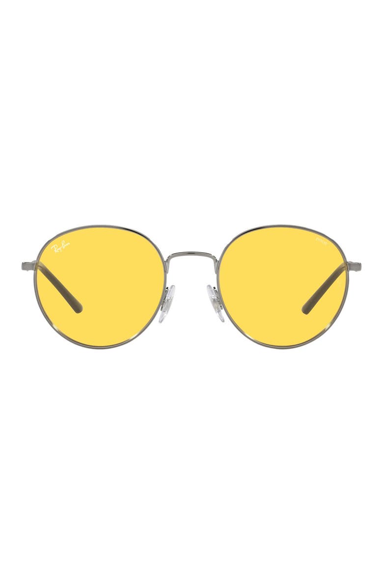 50mm Evolve Photochromic Small Round Sunglasses, Main, color, GUNMETAL/ YELLOW TO GREEN