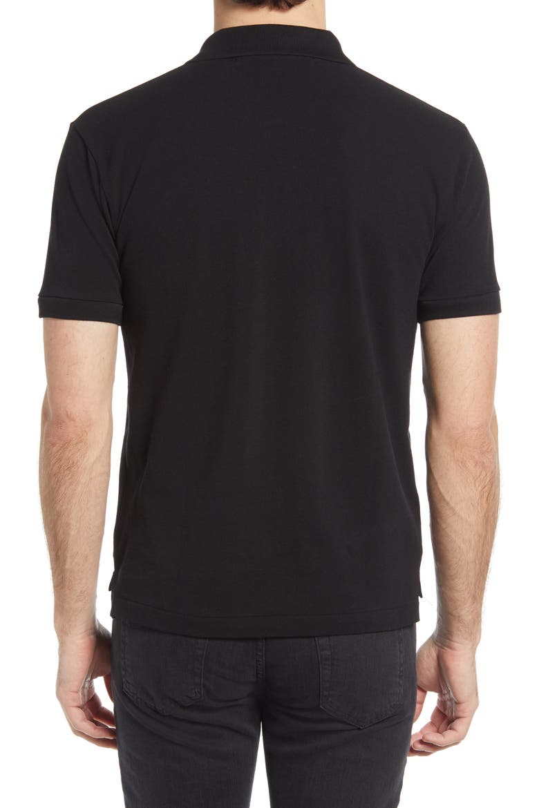 Layered Hearts Short Sleeve Appliqué Polo, Alternate, color, BLACK
