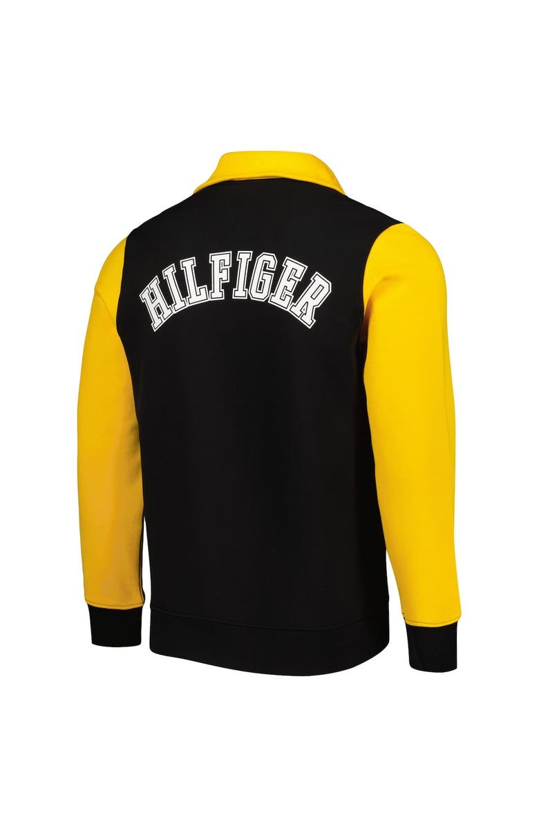 Tommy Hilfiger Men's Tommy Hilfiger Black/Gold Pittsburgh Steelers Aiden Quarter-Zip Sweatshirt, Alternate, color, Black