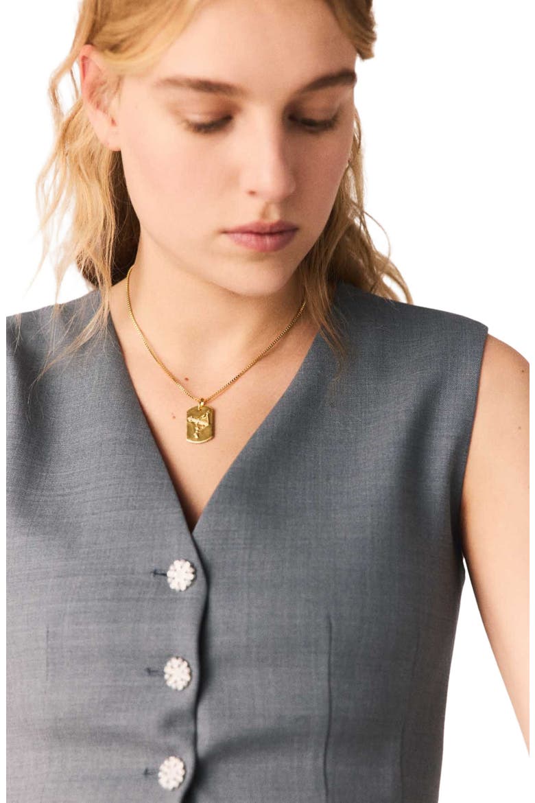 Zodiac sign plaque necklace, Alternate, color, Sagittarius