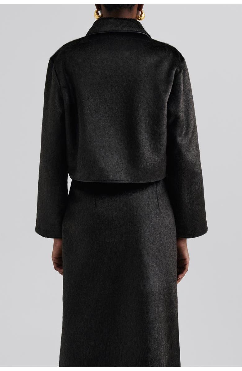 Malina Seressa Faux Pony Hair Boxy Jacket, Alternate, color, Chocolate