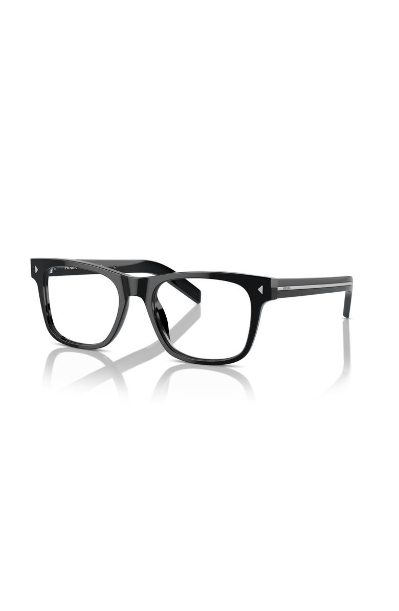 Prada 52mm Rectangle optical glasses, Main, color, Black