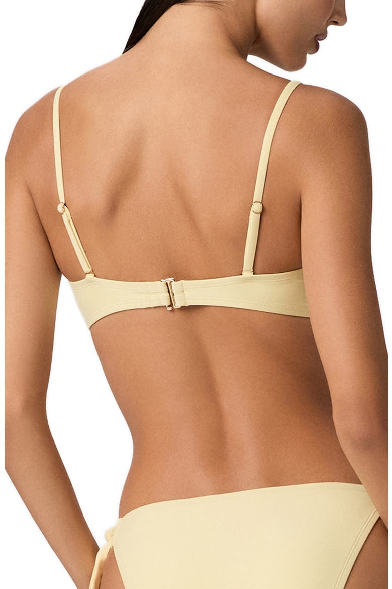Libby Tie Front Bandeau Bikini Top, Alternate, color, SUNSHINE YELLOW