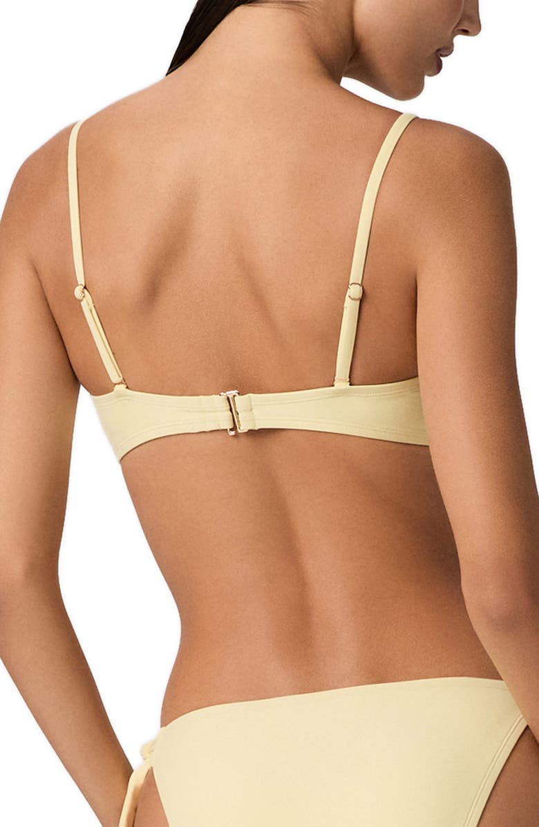 PAIGE Libby Tie Front Bandeau Bikini Top, Alternate, color, Sunshine Yellow