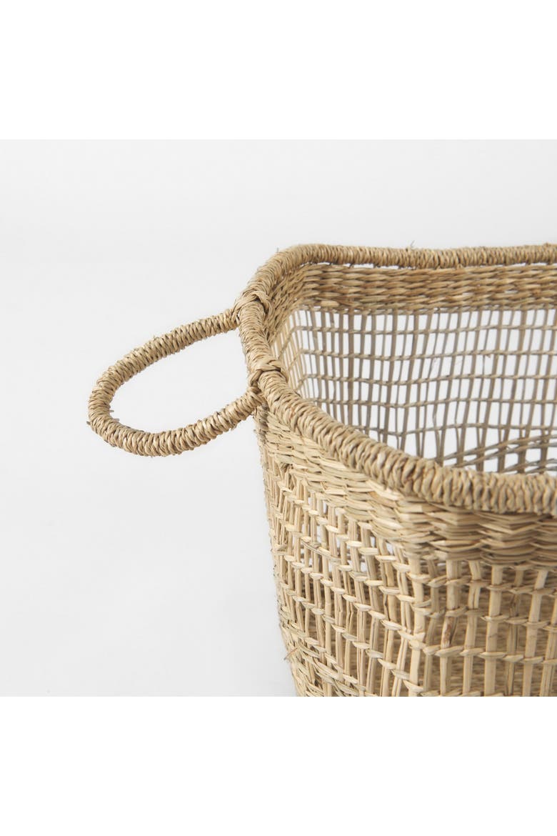 Bellisa Seagrass Rectangular Basket W/ Handles, Alternate, color, Brown