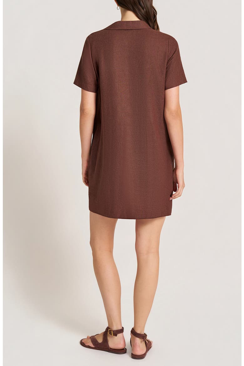 Sable Linen Blend Popover Dress, Alternate, color, CHOCOLATE