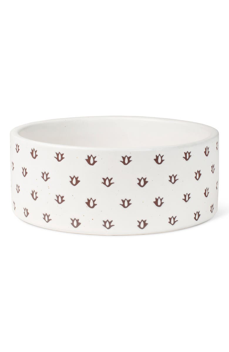 Fringe Studio Speckle Wax Resist Medium Pet Bowl, Main, color, White