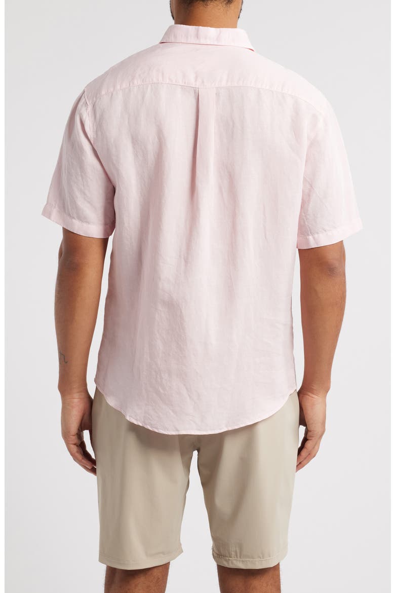 Gianna Hangin' Out Short Sleeve Linen & Lyocell Button-Up Shirt, Alternate, color, PETAL
