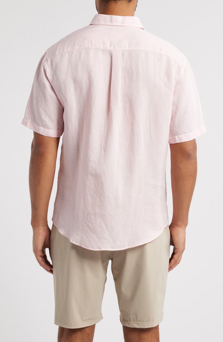 johnnie-O Gianna Hangin' Out Short Sleeve Linen & Lyocell Button-Up Shirt, Alternate, color, Petal