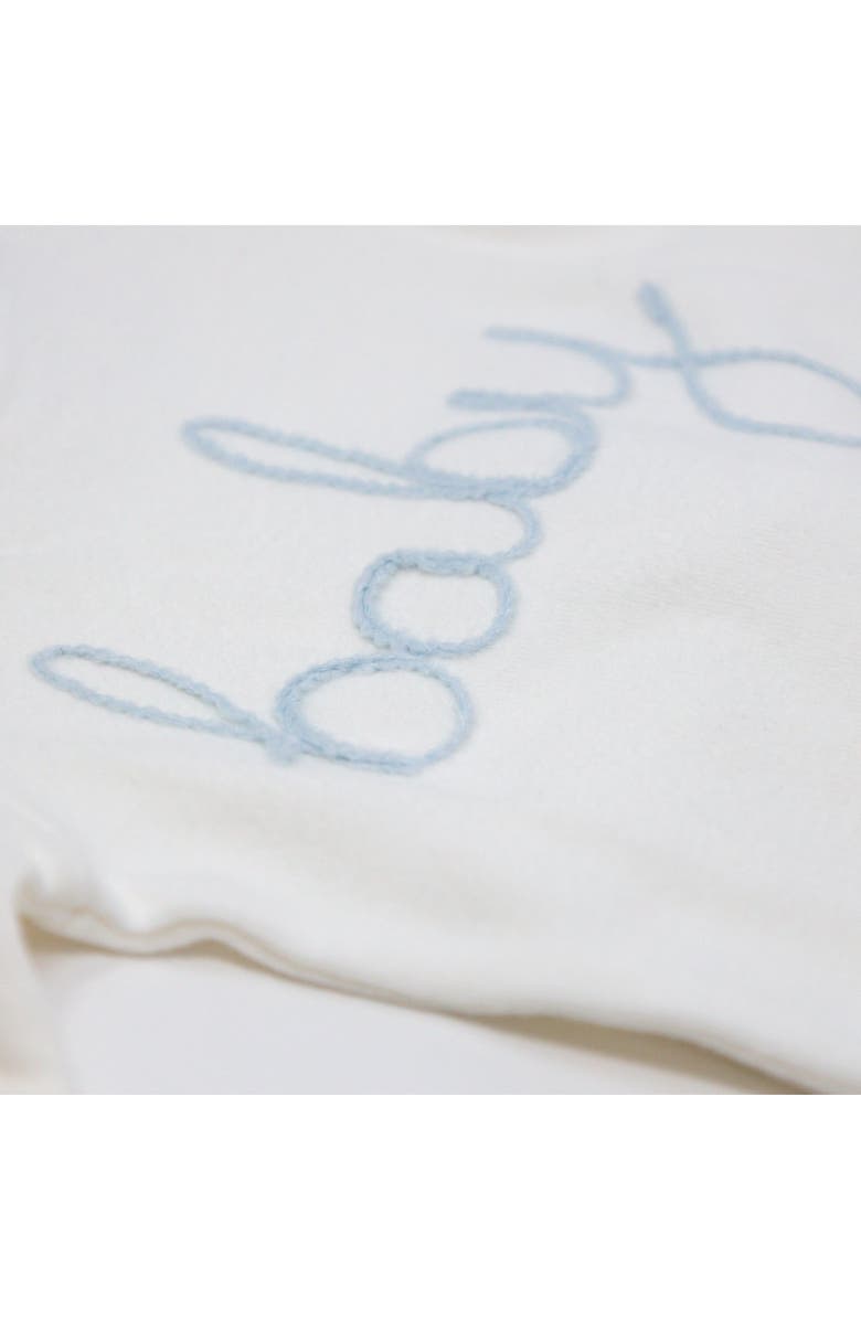 oh baby! "baby" Sky Blue Embroidered Two Piece Set, Alternate, color, Cream