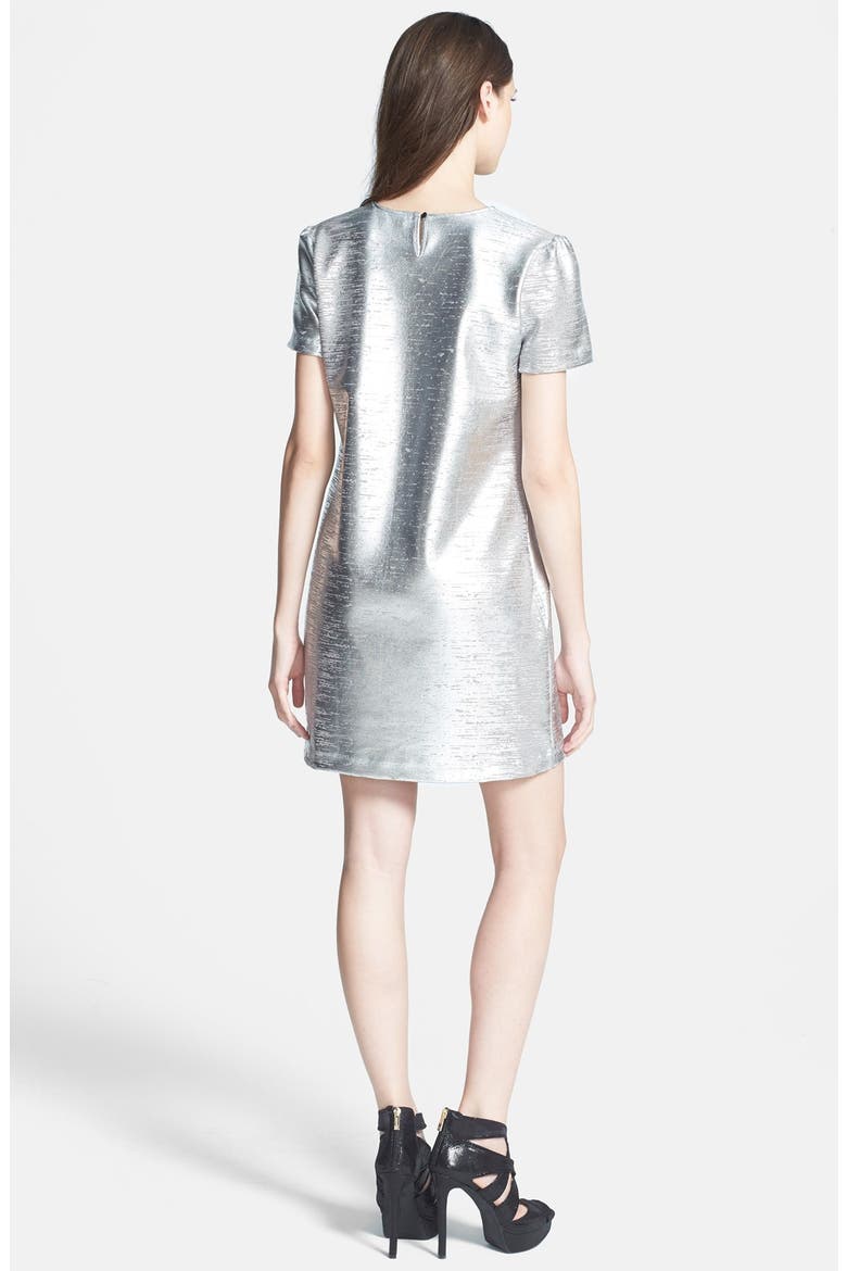 Metallic Minidress, Alternate, color, SILVER