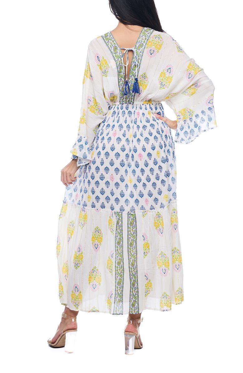 RANEES Paisley Plunge Maxi Dress, Alternate, color, Blue