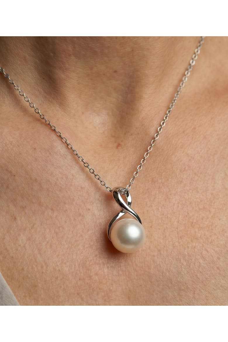 White Freshwater Pearl Infinity Pendant, Alternate, color, White Pearl