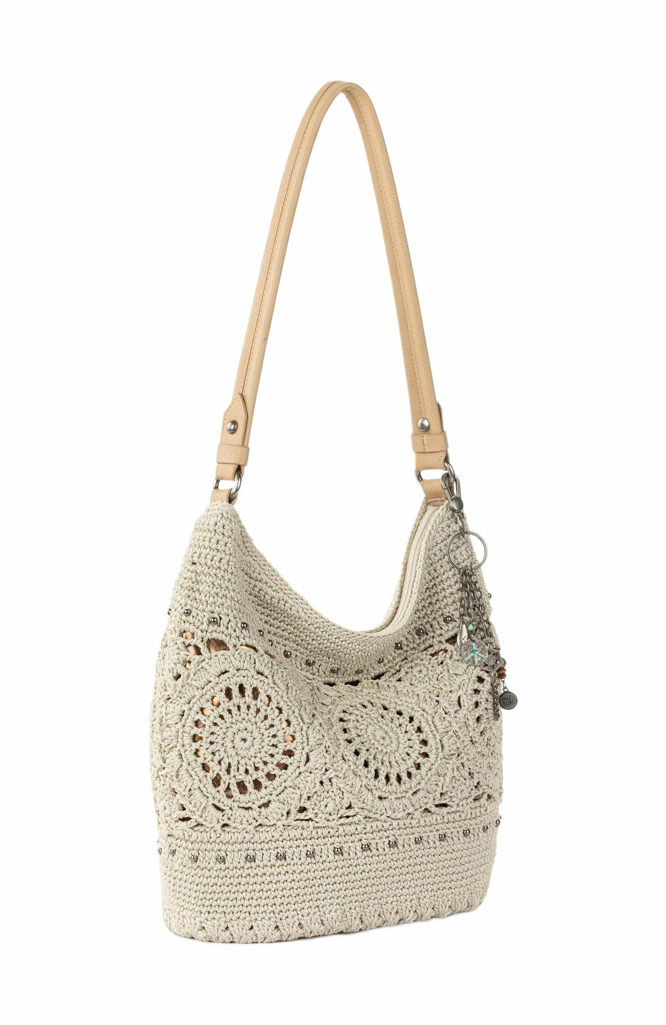 The Sak Sequoia Hobo Leather Bag, Alternate, color, Natural Medallion