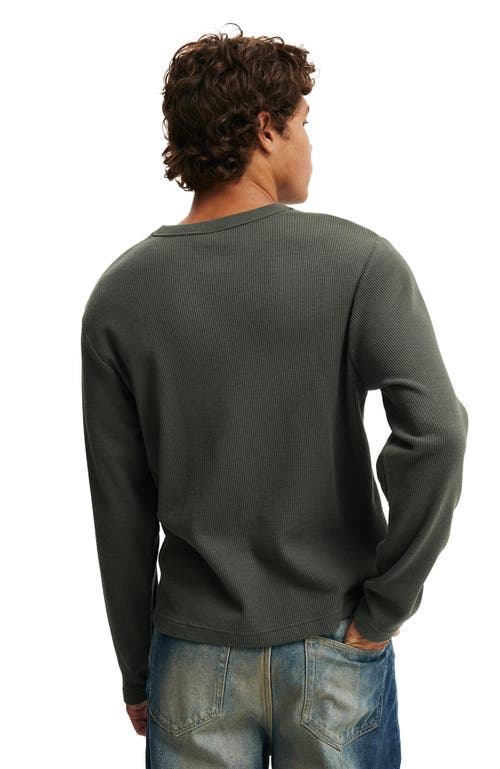 Cotton On Cropped Fit Textured Long Sleeve In Green