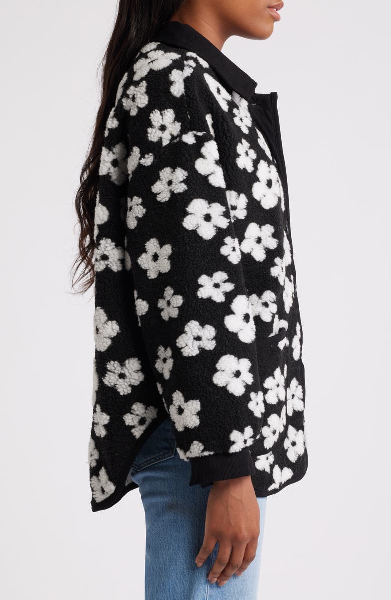 All in Favor Daisy Floral High Pile Fleece Shacket, Alternate, color, 
