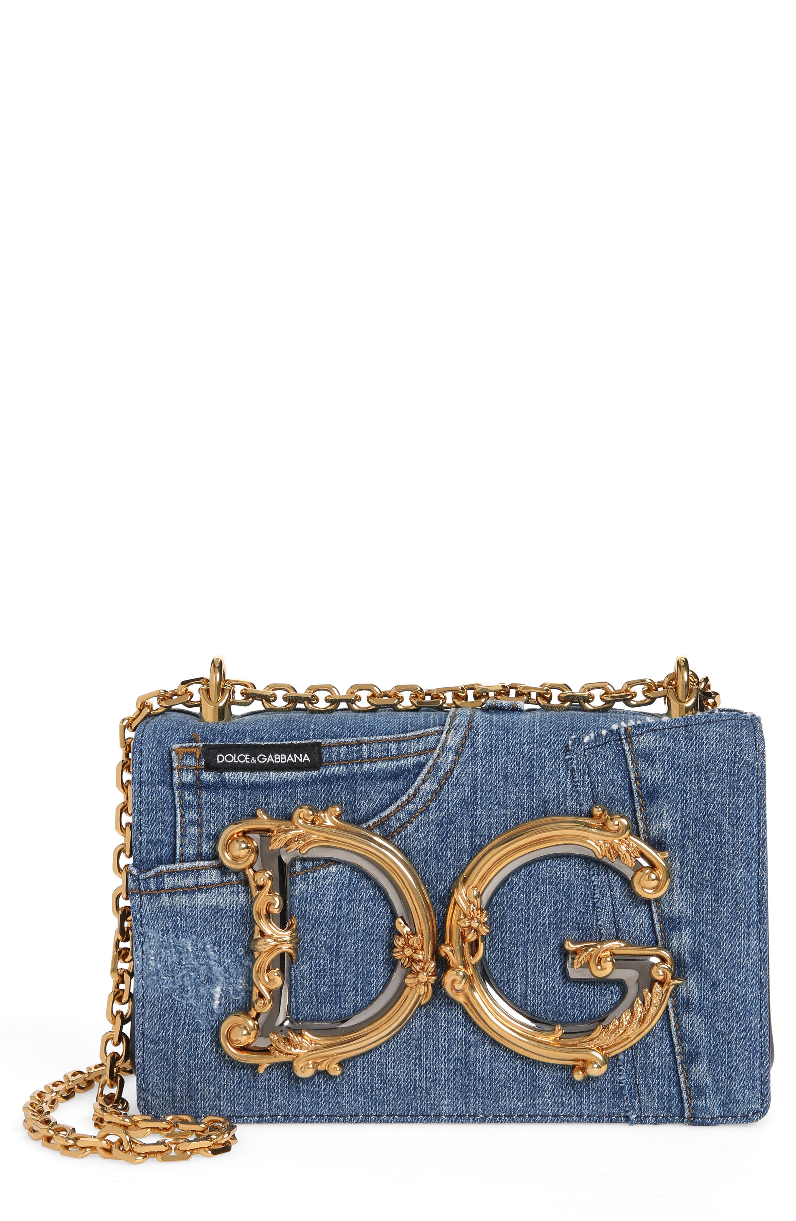 Dolce&Gabbana DG Girls Patchwork Denim Crossbody Bag, Main, color, 
