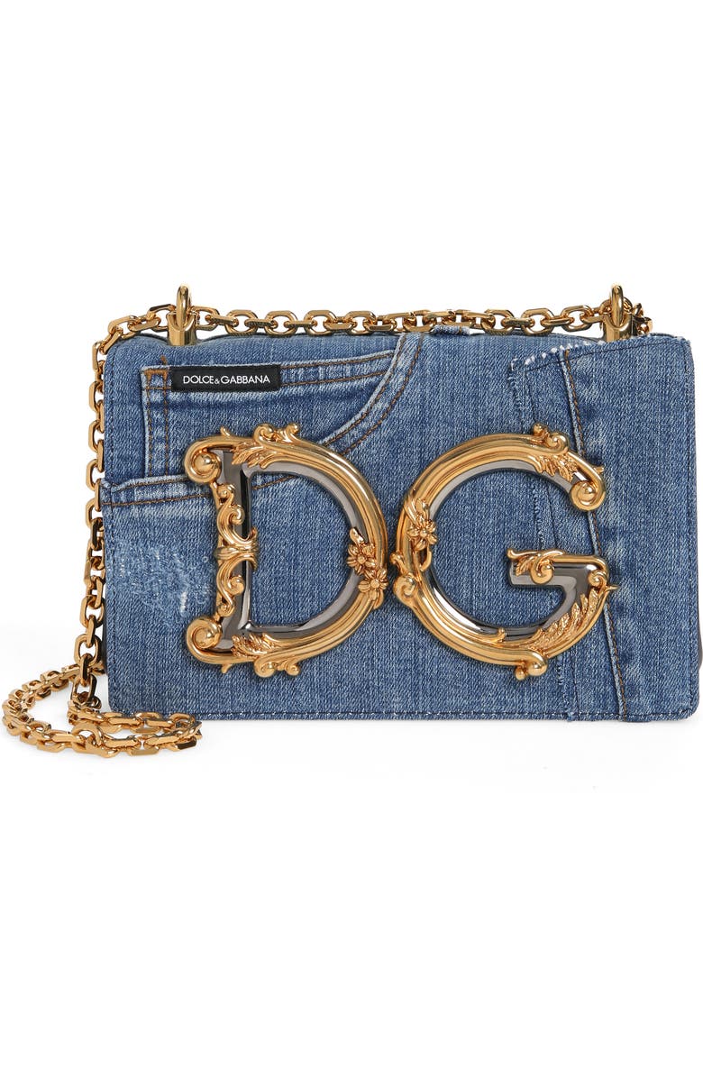Dolce&Gabbana DG Girls Patchwork Denim Crossbody Bag, Main, color,