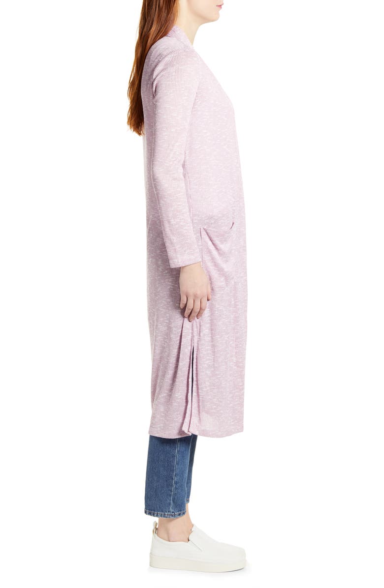 Bobeau Ribbed Knit Long Cardigan, Alternate, color,