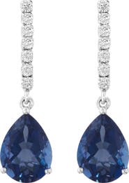EFFY Diamond & London Blue Topaz Drop Earrings