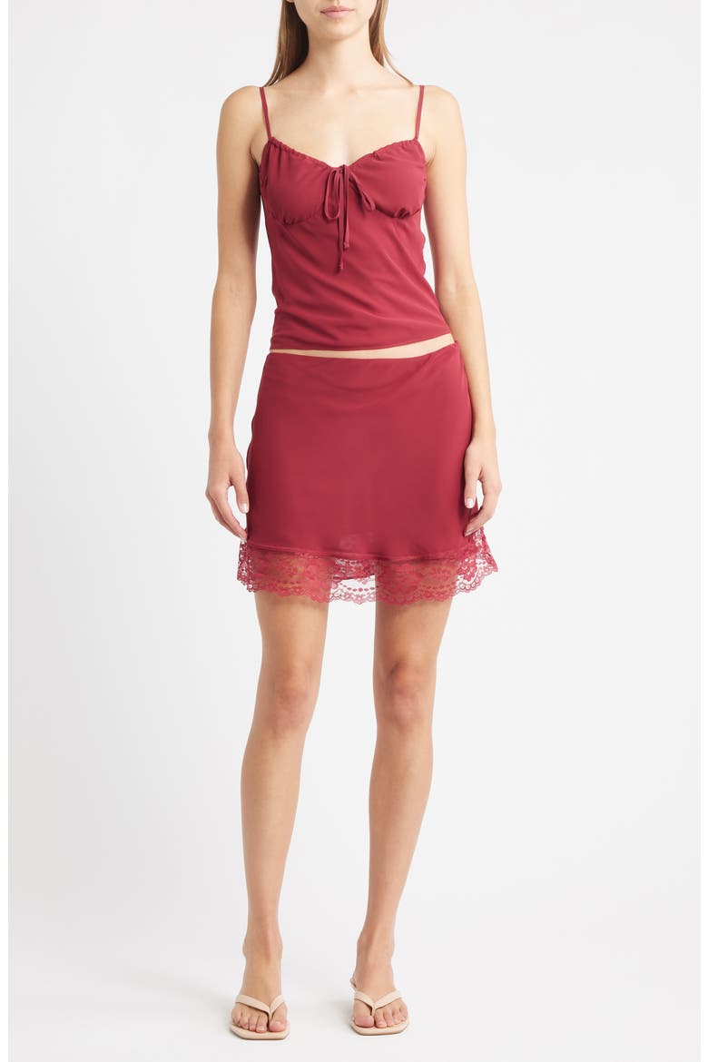 The Josephine Tie Front Camisole, Main, color, BURGUNDY