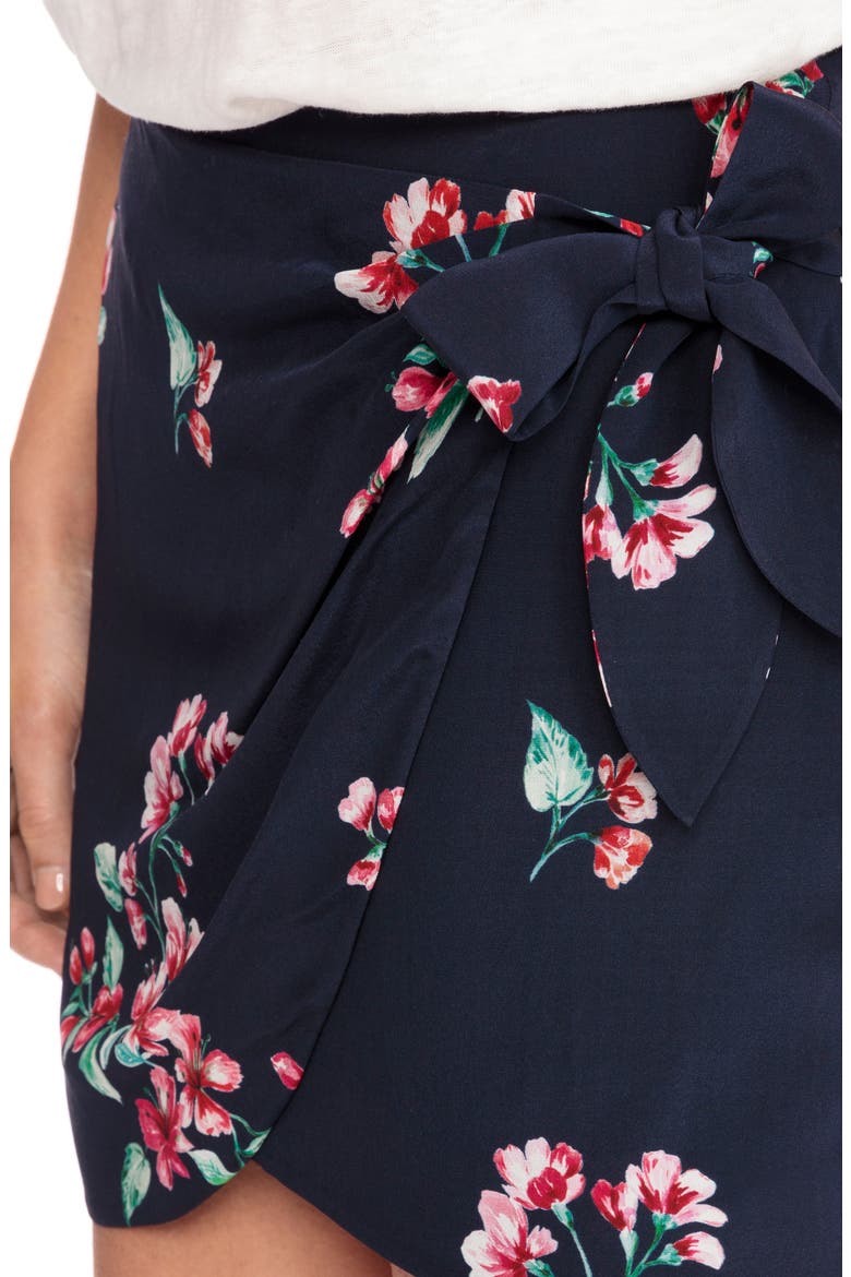 Pacome Floral Silk Skirt, Alternate, color, BOUQUET PRINT ON NAVY BLUE